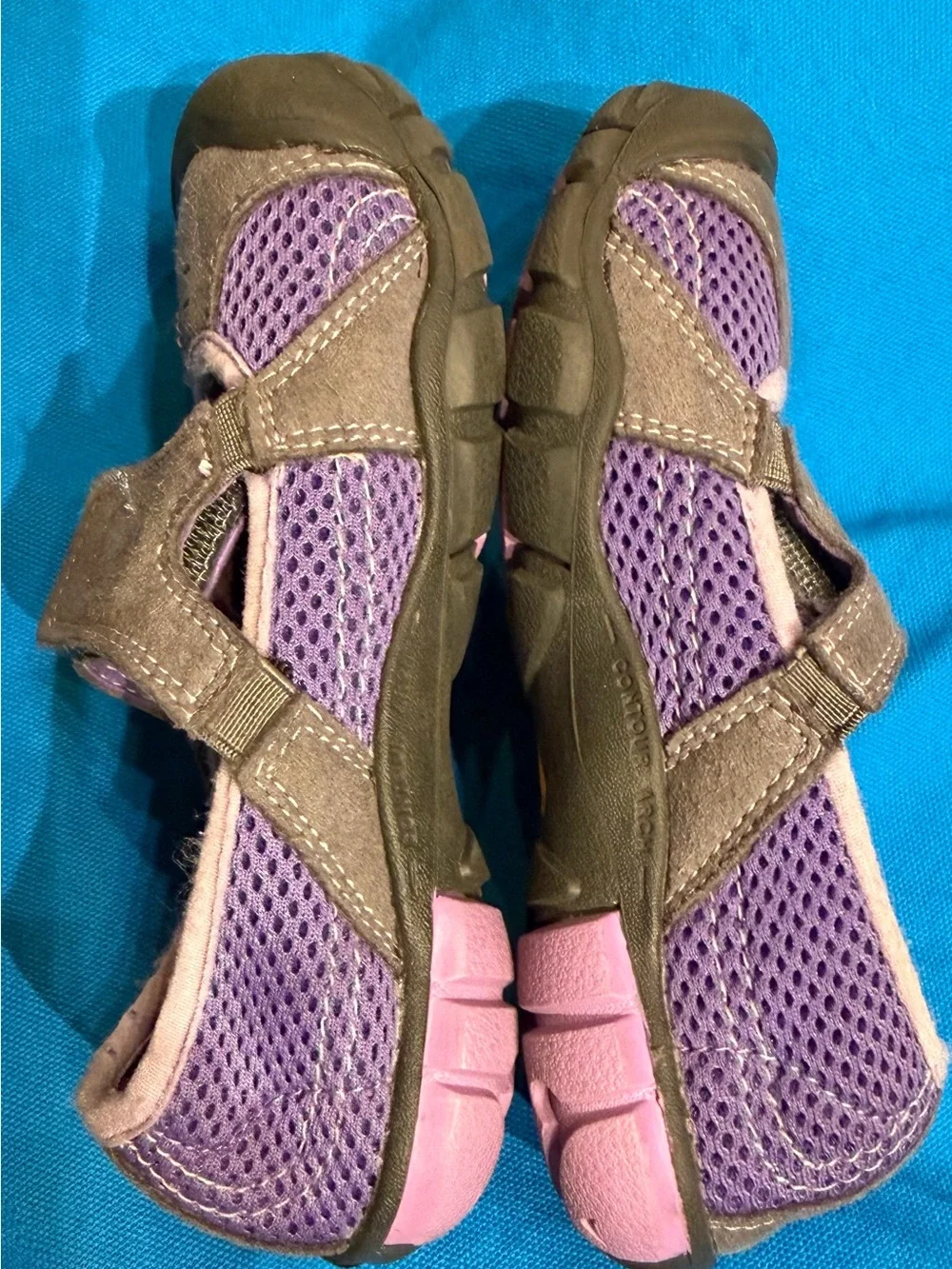KEEN CNX sz 11 Purple Mesh/Gray Leather Hiking/Water Sandal